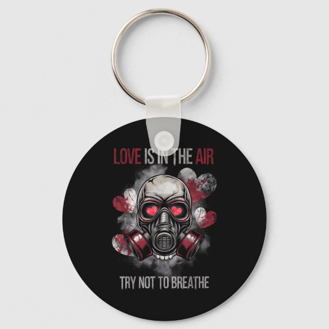 Porte-clés Valentine Skull Gas Mask Love Romance  (Recto)