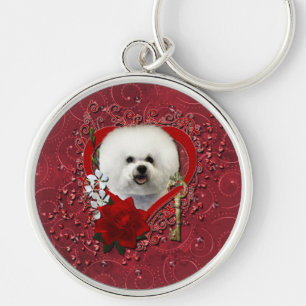 Porte-clés Valentines - clé à mon coeur - Bichon Frise