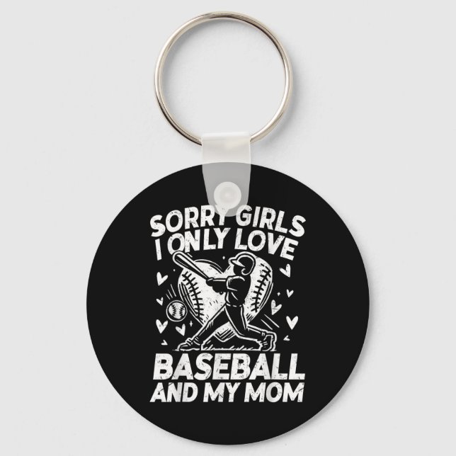 Porte-clés Valentines Day Baseball Désolé Filles Je N'Aime Qu (Recto)