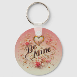 Porte-clés Valentine's Day Be Mine Design with Heart, Citatio