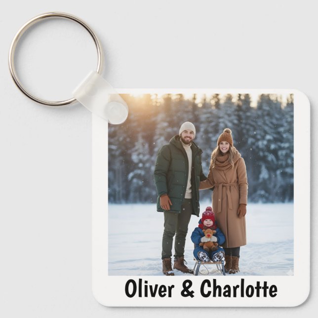 Porte-clés Valentine's Day Personalized Photo & Name Couple (Recto)