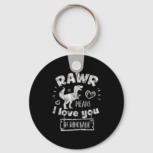 Porte-clés Valentine's Day T-rex Rawr Means I Love You In Din (Recto)