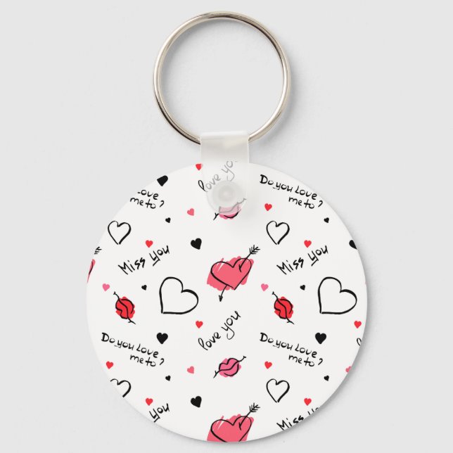 Porte-clés Valentine's Hearts Arrow sans couture (Recto)