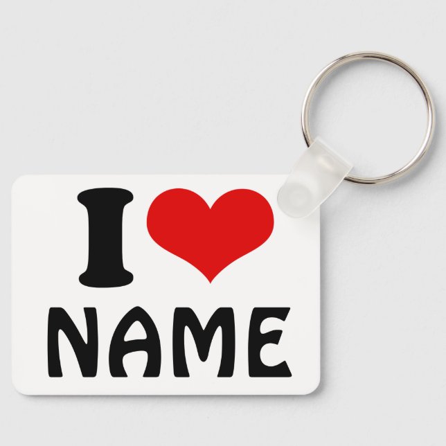 Porte-clés Valentines personnalisables Jour J'aime Coeur Pers (Recto)