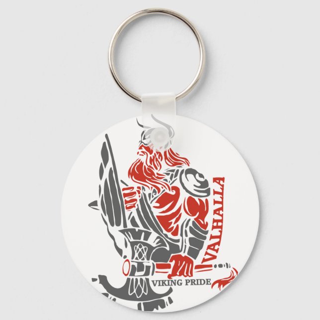 Porte-clés Valhalla - Fierté viking - Design de bouclier et d (Recto)