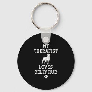 Porte-clés Vallée Bulldog Mon Thérapeute Aime Le Ventre Rub