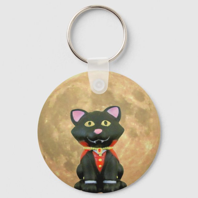 Porte-clés Vampire Chat et Pleine lune (Recto)