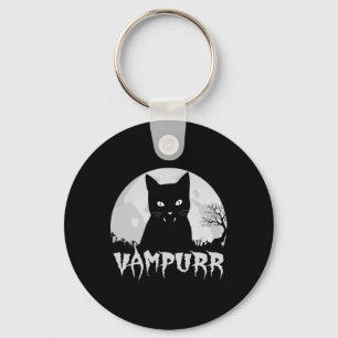Porte-clés Vampire Chat Noir Halloween Avec Pleine lune - Vam