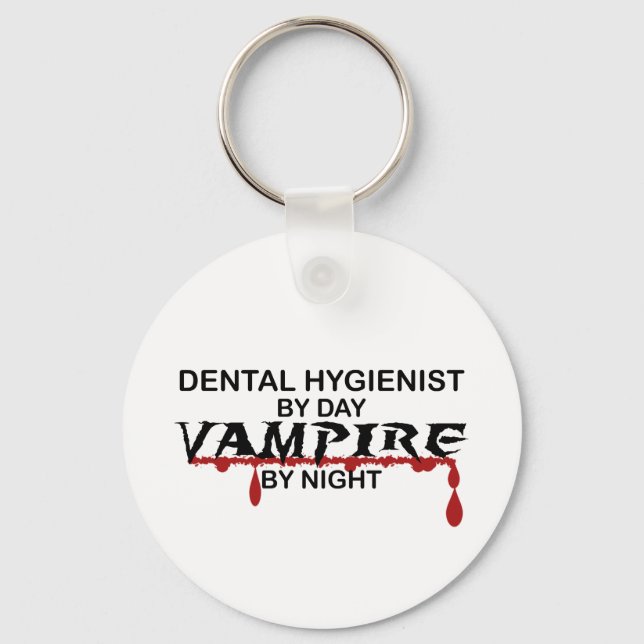 Porte-clés Vampire hygiéniste dentaire par nuit (Recto)