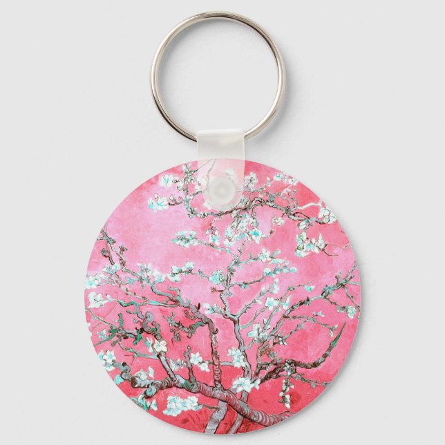 Porte-clés Van Gogh Almond Blossoms rose Bleu (Recto)