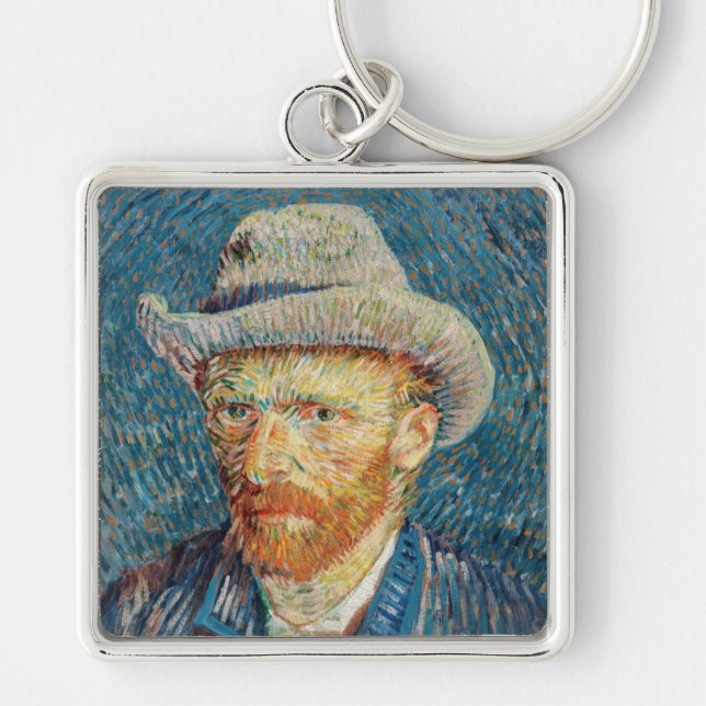Porte-clés Van Gogh - Autoportrait avec un Casquette gris (Devant)