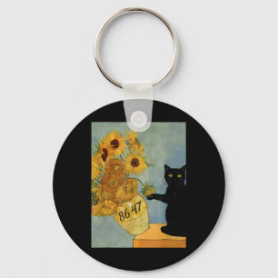 Porte-clés Van Gogh Chat noir avec tournesol 8647 Res subtile