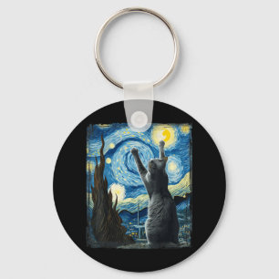 Porte-clés Van Gogh Starry Style de nuit Artiste Russe Bleu