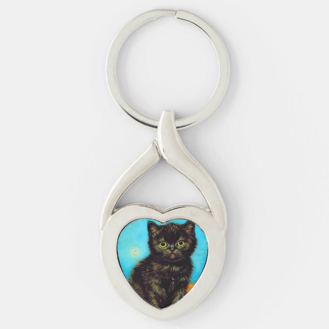 Porte-clés Van Gogh Style Pouting Kitten (Devant)