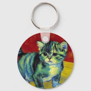 Porte-clés Van Gogh Tabby Cat