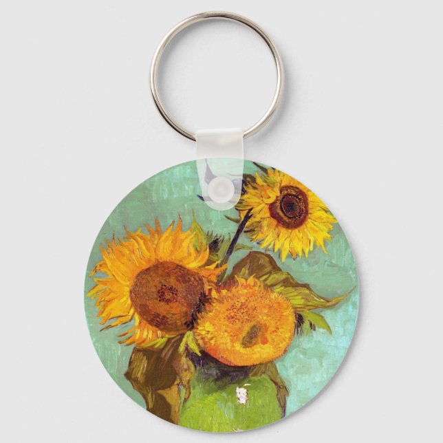 Porte-clés Van Gogh - Three Sunflowers In A Vase - Fine Art (Recto)