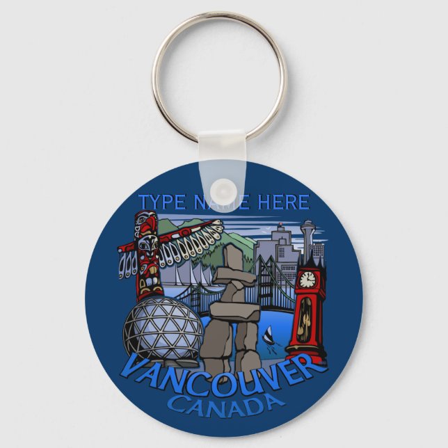 Porte-clés Vancouver Canada Key Chain Personalized Souvenirs (Recto)