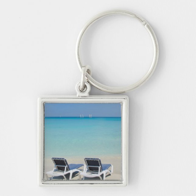 Porte-clés Varadero, Cuba. Sable et chaises de plage (Devant)