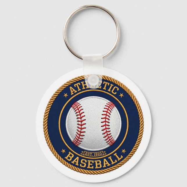 Porte-clés Varsity Baseball Red Stitch Keychain (Recto)