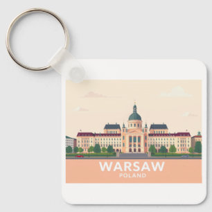 Porte-clés Varsovie Pologne Le Château Royal Pastel Voyage