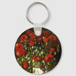 Porte-clés Vase avec des papillons rouges Van Gogh Art