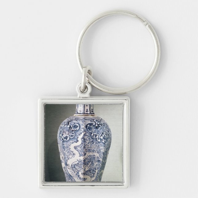 Porte-clés Vase octogonal à "Mei- P'ing" avec le blanc (Devant)