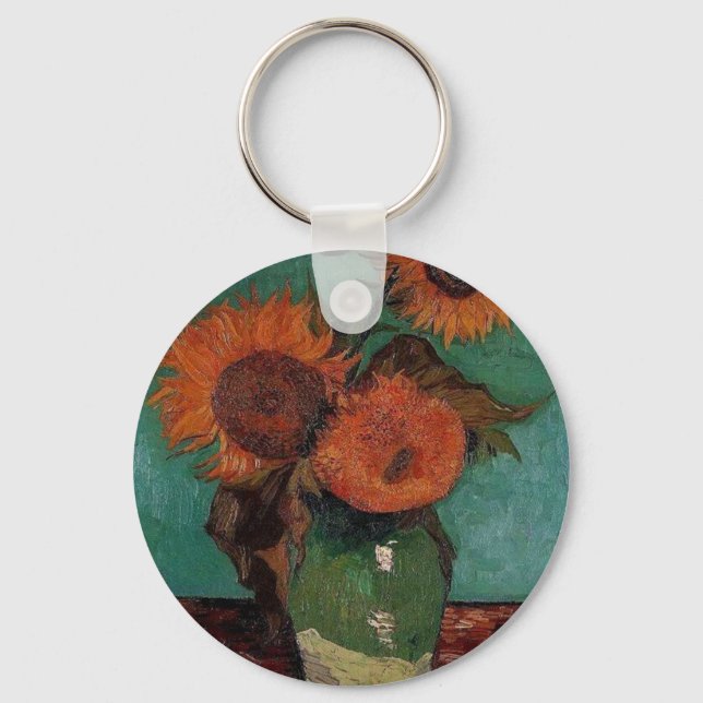 Porte-clés vase with three sunflowers, van Gogh (Recto)