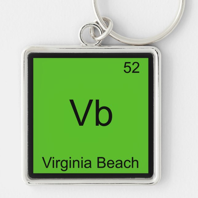 Porte-clés Vb - Ville de Virginia Beach Symbole d'élément chi (Devant)