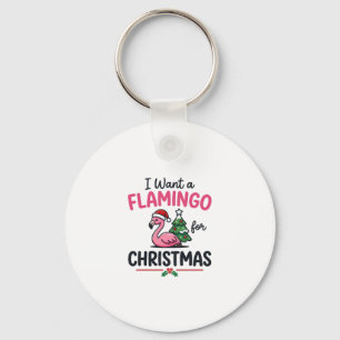 Porte-clés Vecteur de citation de Noël flamant rose