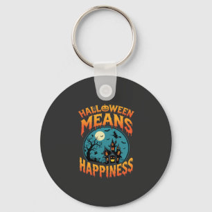 Porte-clés Vecteur de maison hantée de bonheur d'Halloween