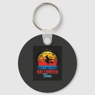 Porte-clés Vecteur de sorcière de coucher de soleil d'Hallowe