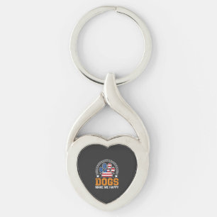 Porte-clés Vecteur d'empreinte de patte de chien patriotique