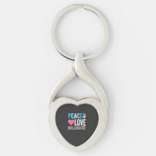 Porte-clés Vecteur Peace Love Bouledogue