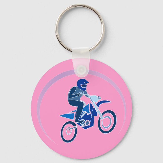Porte-clés Vecteur Vectoriel Dirt Biker (Recto)