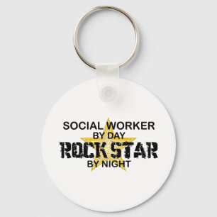 Porte-clés Vedette du rock d'assistant social par nuit