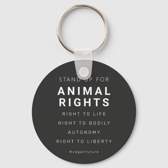 Porte-clés Vegan Animal Rights Minimal Typography (Recto)