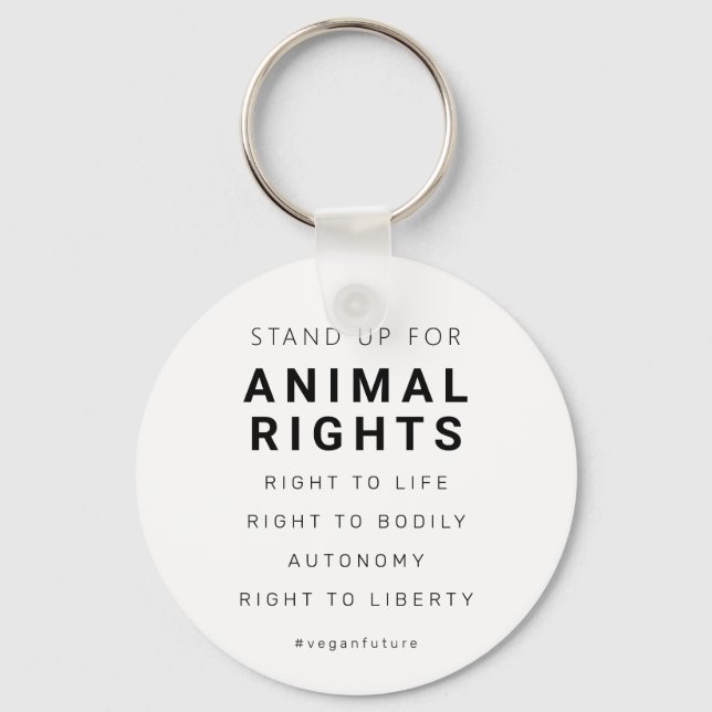 Porte-clés Vegan Animal Rights Minimal Typography  (Recto)