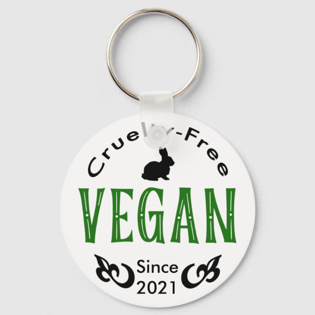 Porte-clés Vegan depuis [ajouter votre propre date] (Recto)