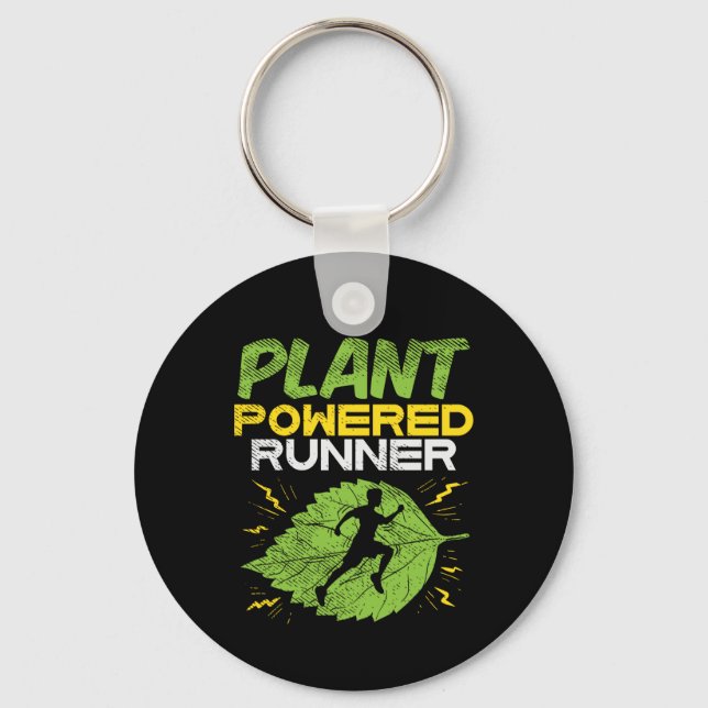 Porte-clés Végétalien - Coureur propulsé par les plantes (Recto)