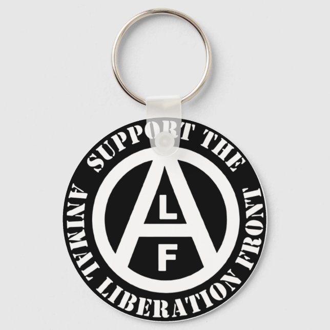 Porte-clés Vegetarian Vegan Support Animal Liberation Front (Recto)