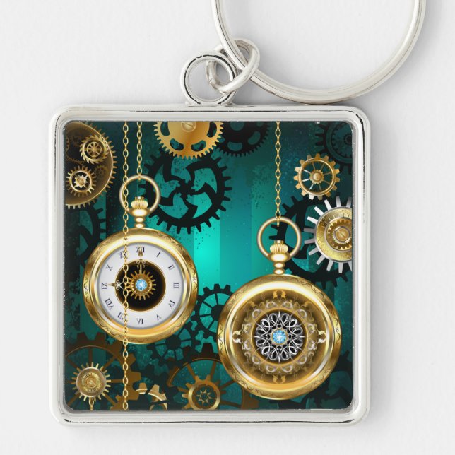 Porte-clés Veille bijoux Steampunk sur un Arrière - plan vert (Devant)