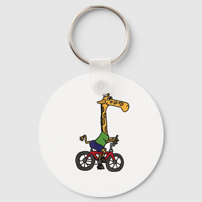 Porte-clés Vélo cool Giraffe équitation (Recto)