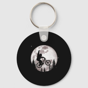 Porte-clés Vélo de montagne Bigfoot avec chemise de lune drôl