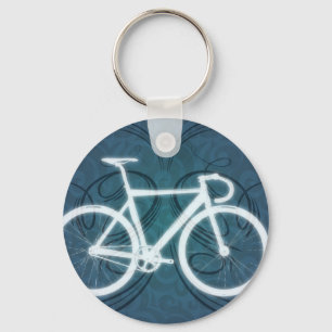 Porte-clés Vélo de voie - style bleu de tatouage