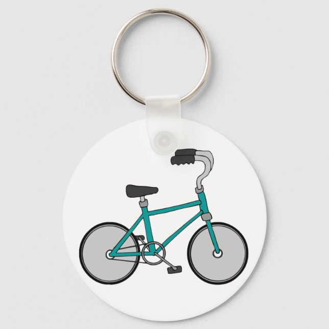 Porte-clés Vélo Rétro Simple Bleu Bicyclette (Recto)