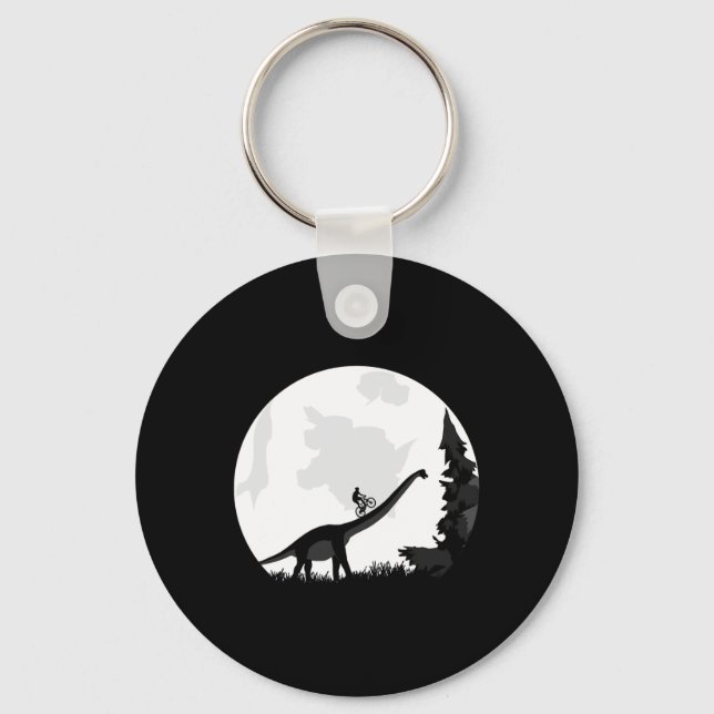 Porte-clés Vélo sur une silhouette de lune de dinosaure Mtb M (Recto)