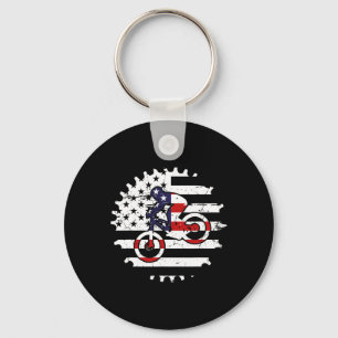 Porte-clés Vélo tout terrain drapeau Usa Mtb VTT descente pou