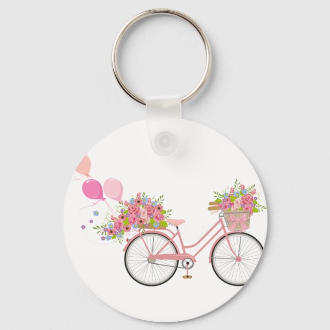 Porte-clés Vélo Whimsical Rose (Recto)