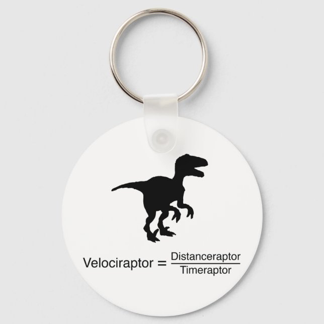 Porte-clés velociraptor drôle de science (Recto)