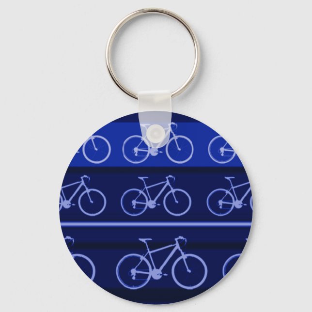 Porte-clés vélos bleus à rayures (Recto)